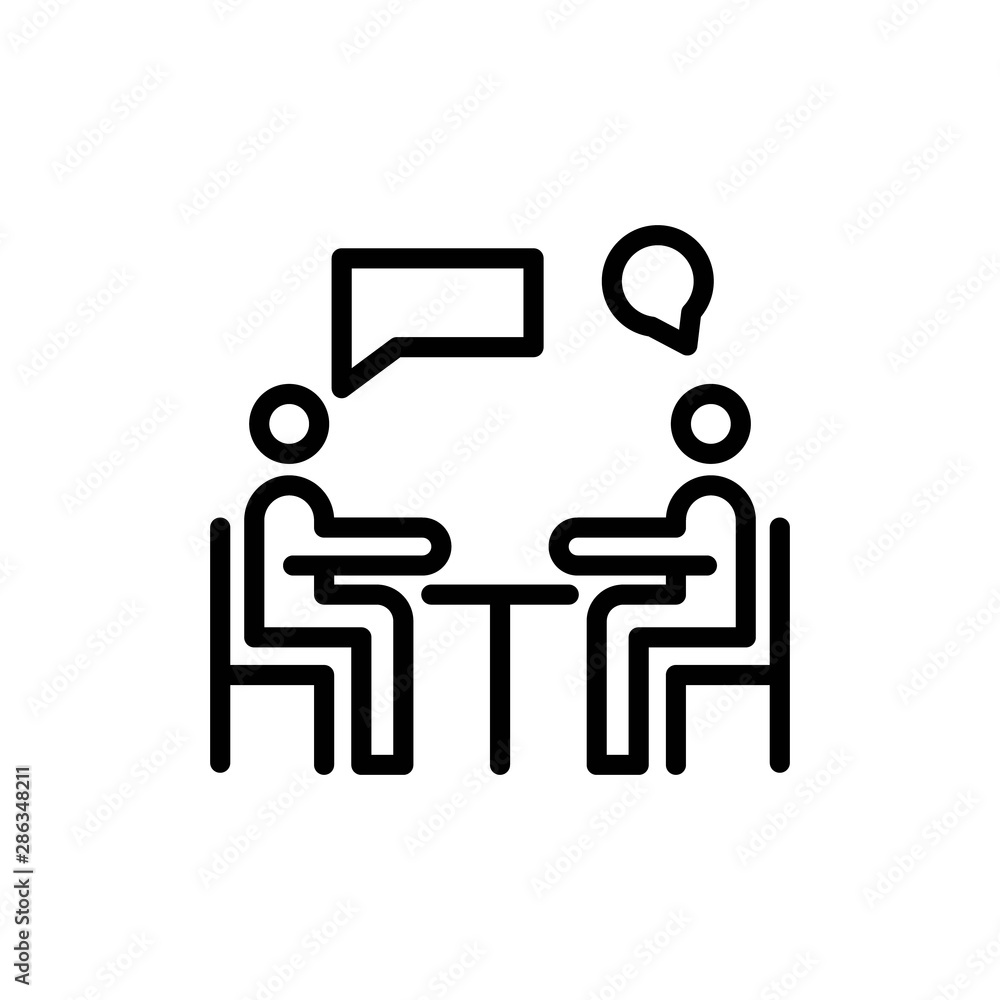 meeting line vector icon meeting line vector icon