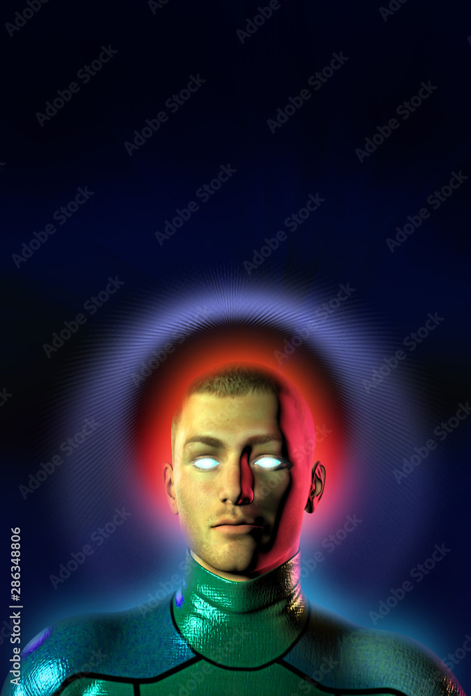 cyborg face updating his operative system cyborg face updating his operative system