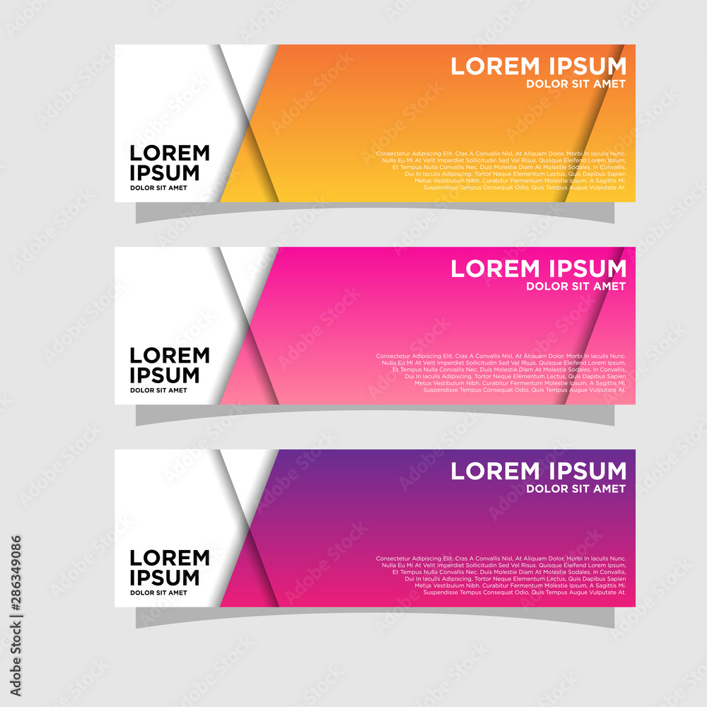 Naklejka premium Set of three abstract vector banners.modern template design for web