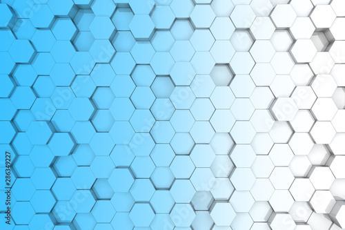 Blue Hexagonal background. 3d background
