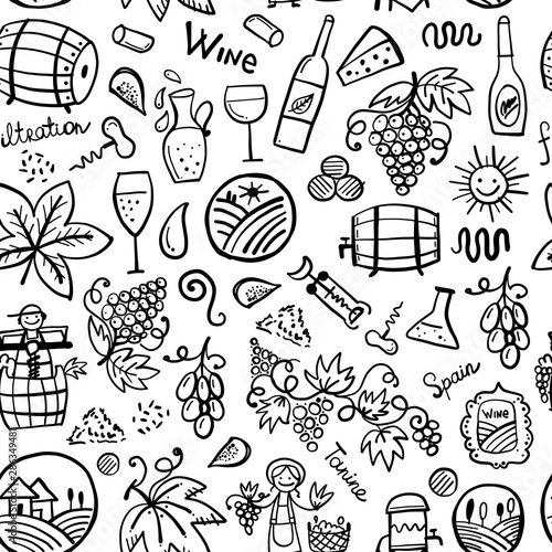 Winery, seamless pattern for your design