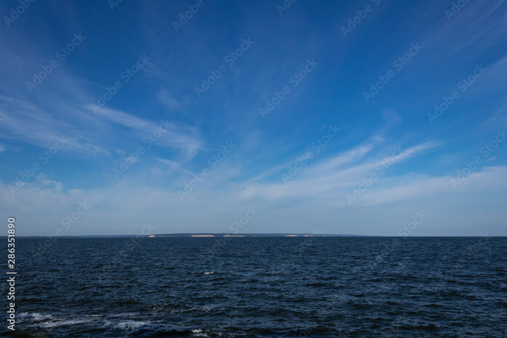 Fototapeta premium beautiful background. lake and blue sky