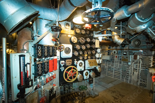 In the engine room on the battleship USS North Carolina, currently moored along the Cape Fear River in Wilmington, NC.