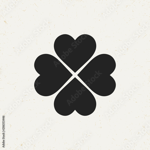 Flat minimal four leaf clover icon. Simple vector four leaf clover icon. Isolated four leaf clover icon for various projects.
