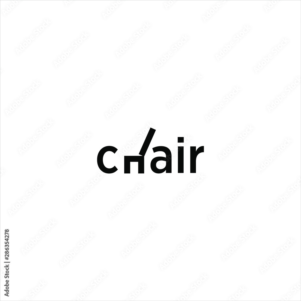 chair creative typography logo design chair creative typography logo design