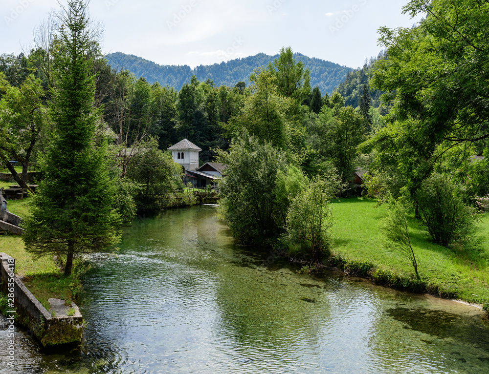 Fototapeta premium Traditional old water mill on the Radovna river.