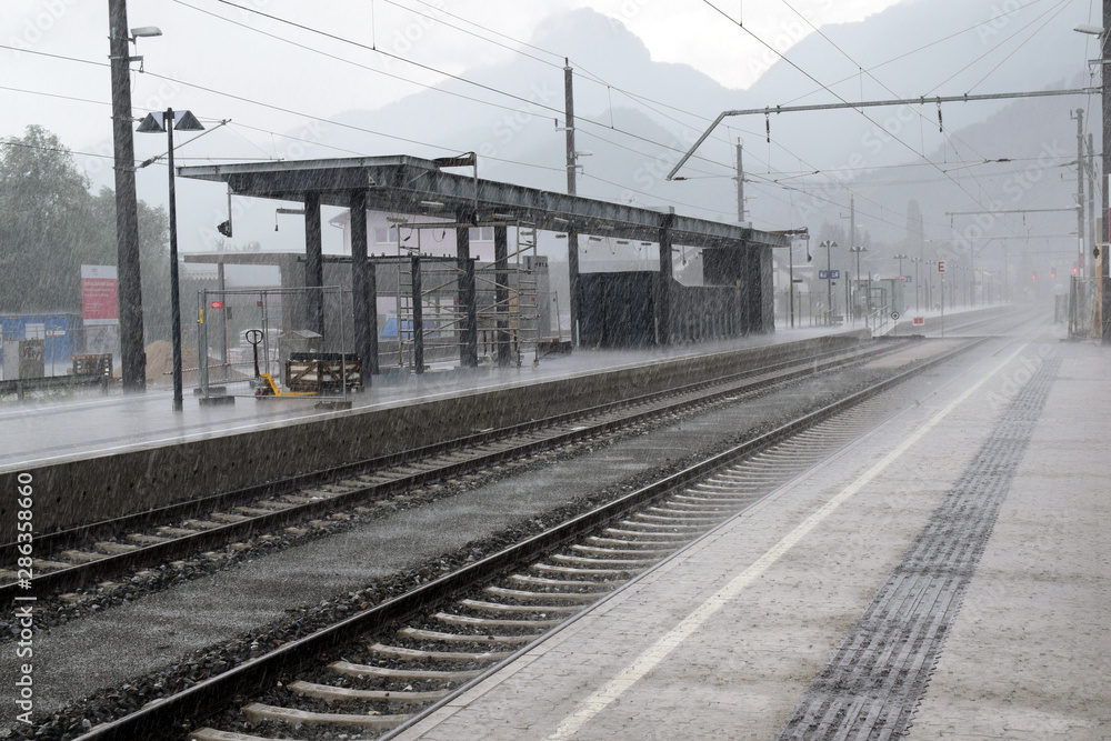 Rain at the trainstation