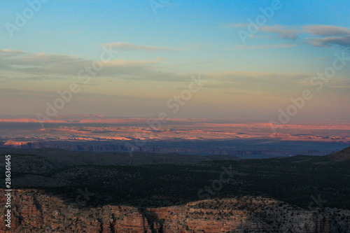 Beautiful landscape view on the canyons during sunset in Desert View, Grand Canyon National Park, Arizona