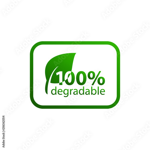 Biodegradable recyclable plastic free package icon. vector illustration