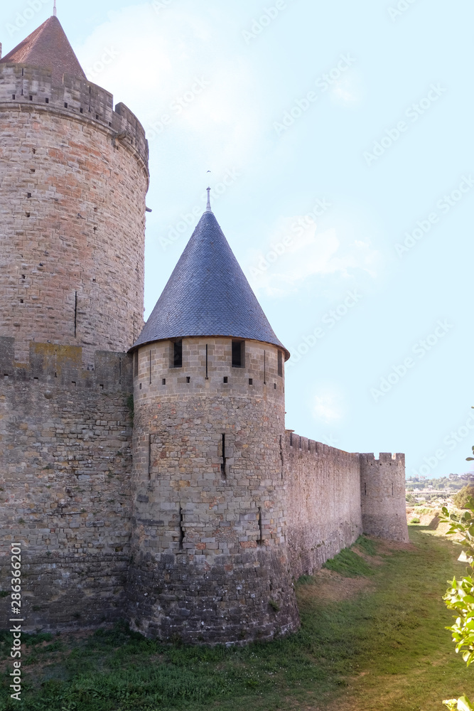 Carcassonne medieval castle in France