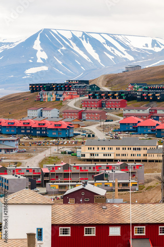 Overview of buildings, Longyearbyen, Svalbard, Norway