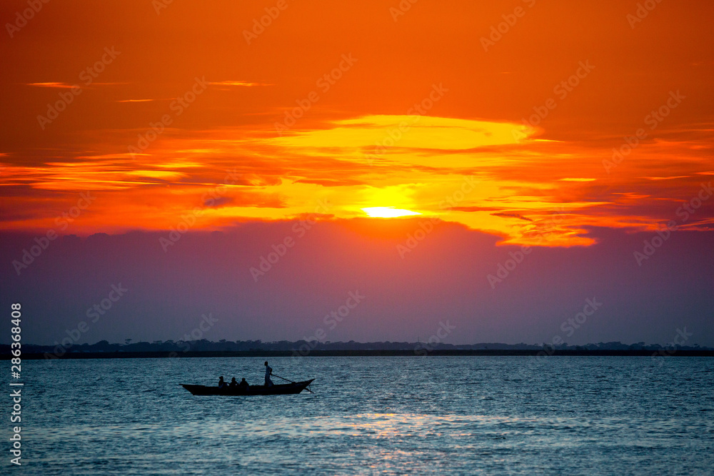 Colorful Sunset on Sea.