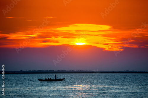 Colorful Sunset on Sea.