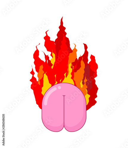 Butt hurt sign. Ass on fire symbol. ButtHurt icon. irritability emblem vector illustration