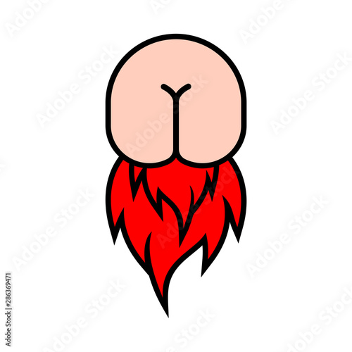 Butthurt sign. Ass on fire symbol. Butt Hurt icon. irritability emblem vector illustration
