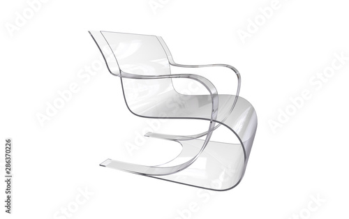 3d illustration of a modern plastic chair isolated on white