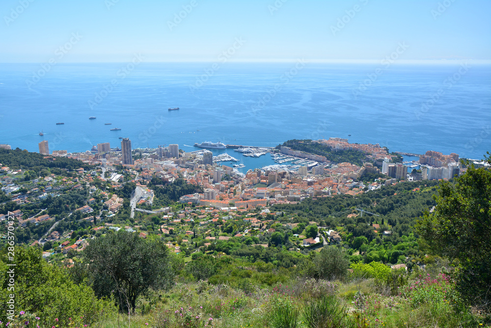 Monaco, aerial view from the hill on Monte Carlo Monaco, aerial view from the hill on Monte Carlo