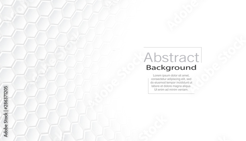 Modern hexagonal white background with light and shadow. Abstract Design. Isometric 3d texture for Business, Website, Print, Presentation, Wallpaper, Advertising, Cover, Paper or Book Design. EPS 10.