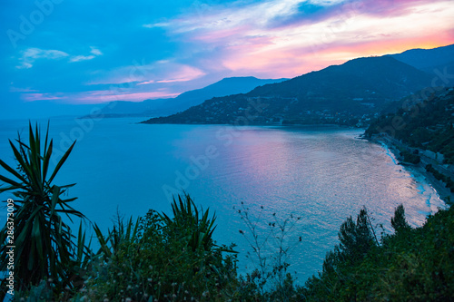 pink sky sea summer sunset Ventimiglia