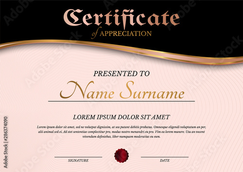 Certificate Diploma Template in Elegant Pink Feminine Style