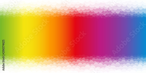 Rainbow colored background, funny colorful bubble bath pattern. Spectral colors, landscape format, vector illustration.