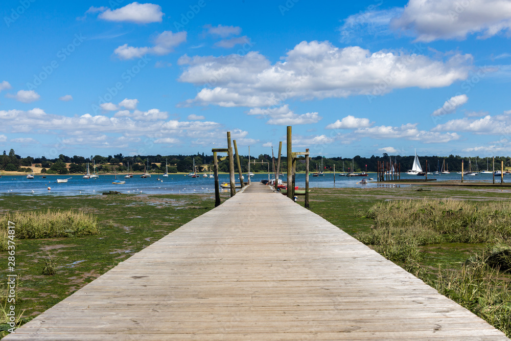 wooden jetty over the river