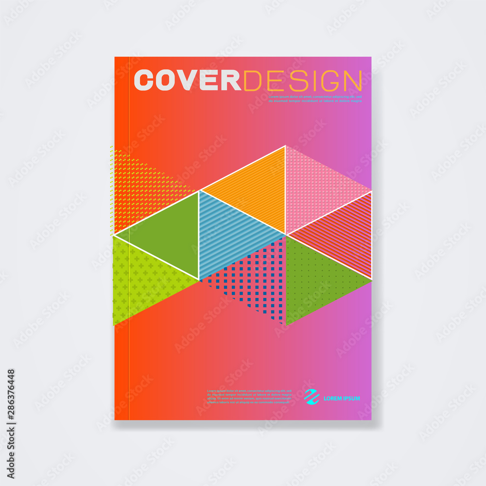 Cover template, brochure template layout, book cover, annual report, magazine or booklet with abstract geometric in polygon design on white paper texture for technology concept and corporate business Cover template, brochure template layout, book cover, annual report, magazine or booklet with abstract geometric in polygon design on white paper texture for technology concept and corporate business