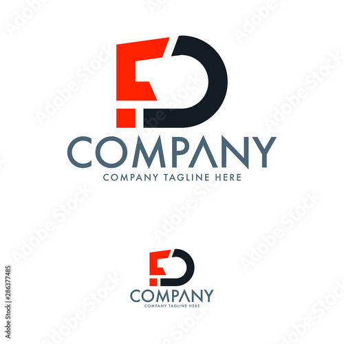 Creative Letter FD Logo Design Template