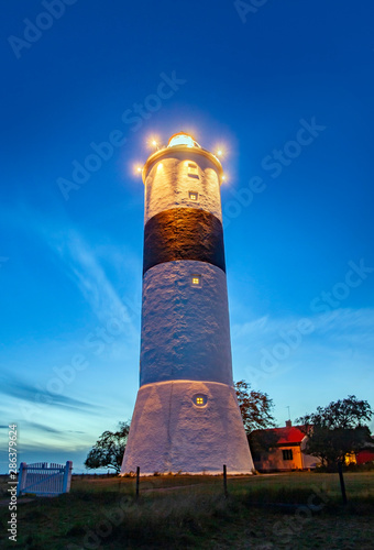 Light house, Sweden, oland at night photo