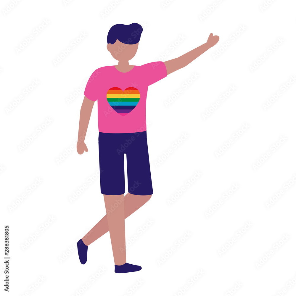 Man supporting lgtbiq march design Man supporting lgtbiq march design