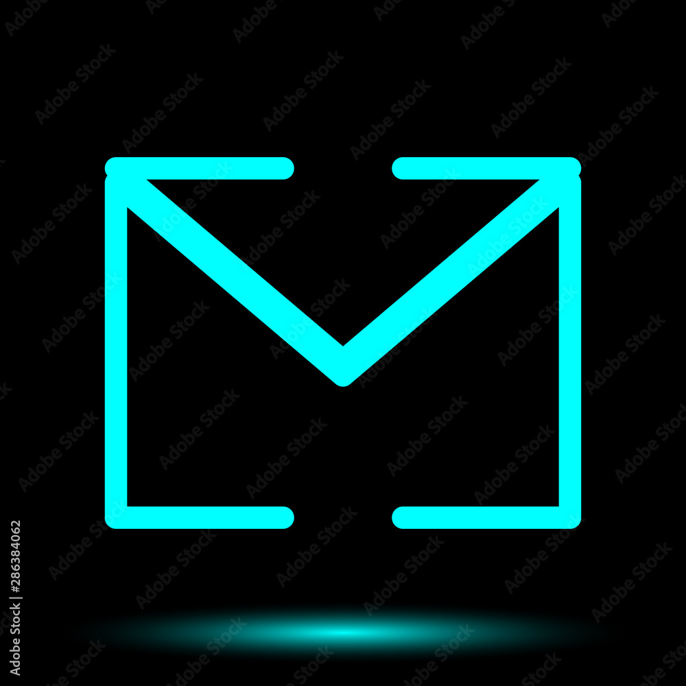 Envelope neon icon unique design vector Envelope neon icon unique design vector