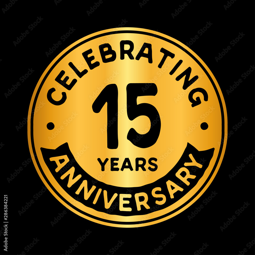 15 years anniversary logo design template. Fifteen years logtype. Vector and illustration.
