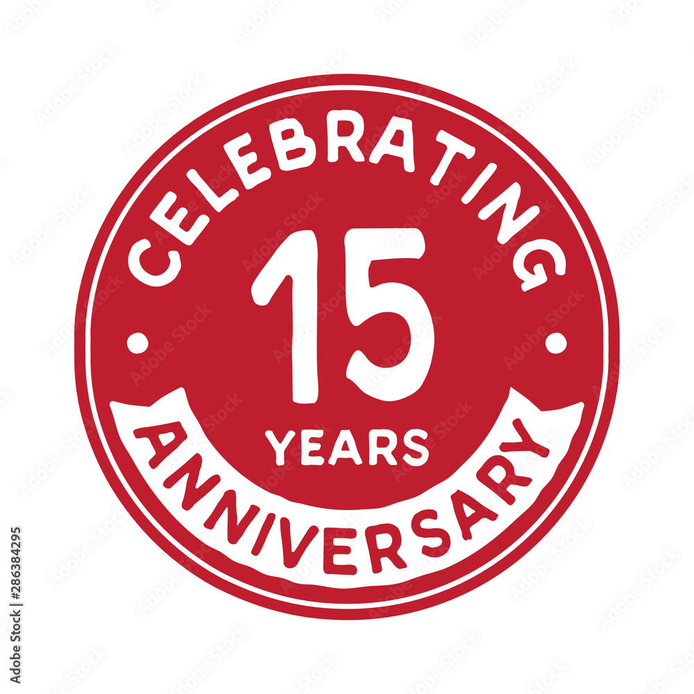 15 years anniversary logo design template. Fifteen years logtype. Vector and illustration. 15 years anniversary logo design template. Fifteen years logtype. Vector and illustration.
