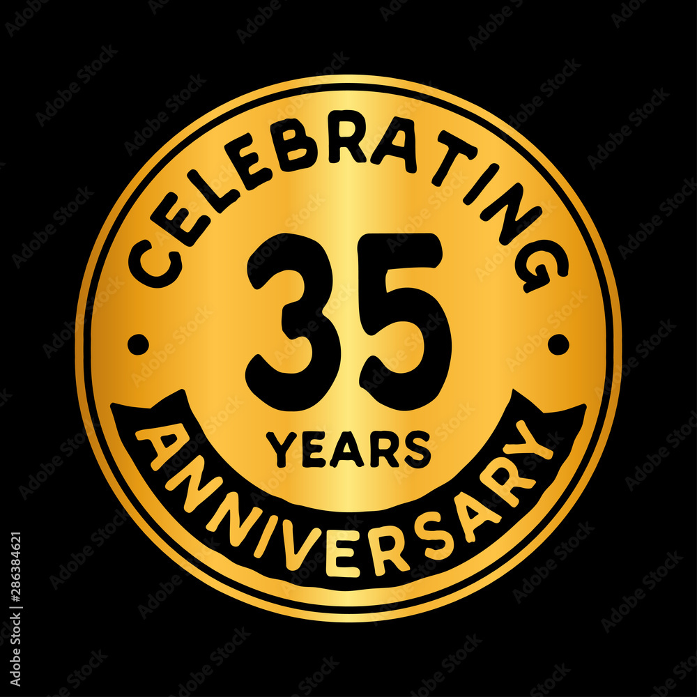 35 years anniversary logo design template. Thirty-five years logtype. Vector and illustration.