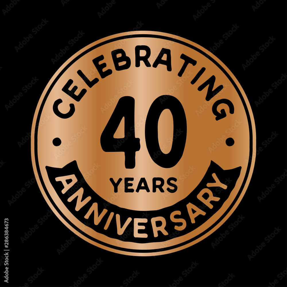 40 years anniversary logo design template. Forty years logtype. Vector and illustration.