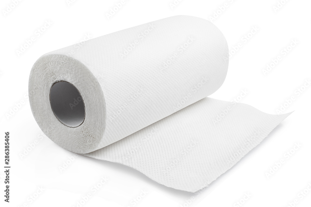 Paper towel roll, isolated on white background Paper towel roll, isolated on white background