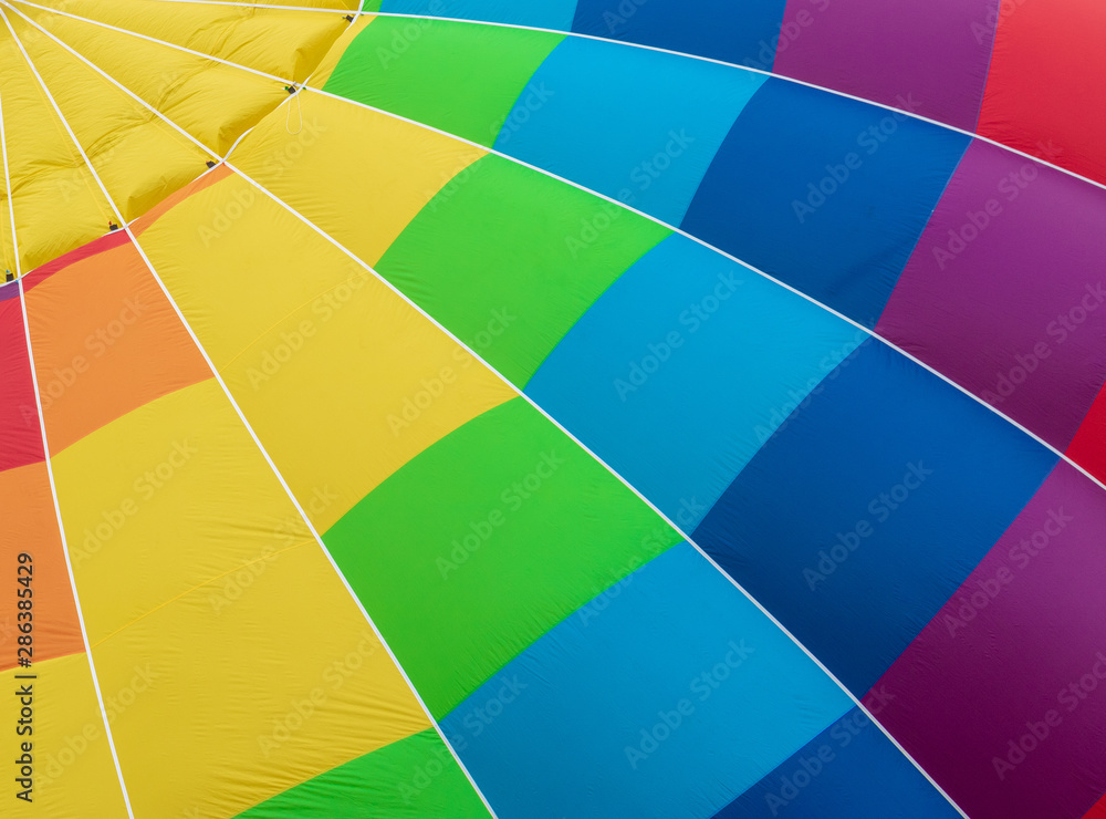 Fototapeta premium Abstract background of colorful squares a hot air balloon