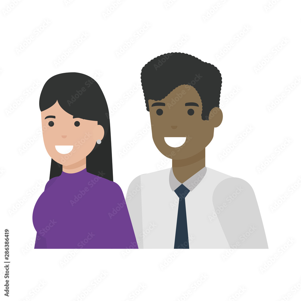 Couple of woman and man cartoon design Couple of woman and man cartoon design