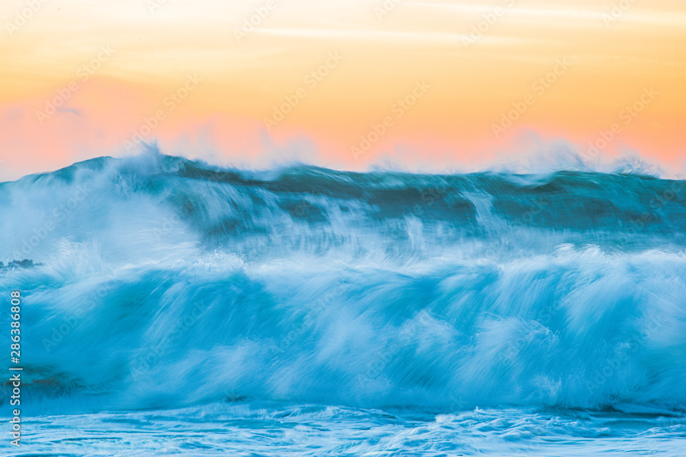 Waves at sunset