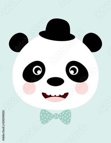 Fototapeta Naklejka Na Ścianę i Meble -  funny panda with hat