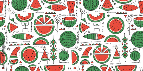 Watermelon collection, seamless pattern for your design