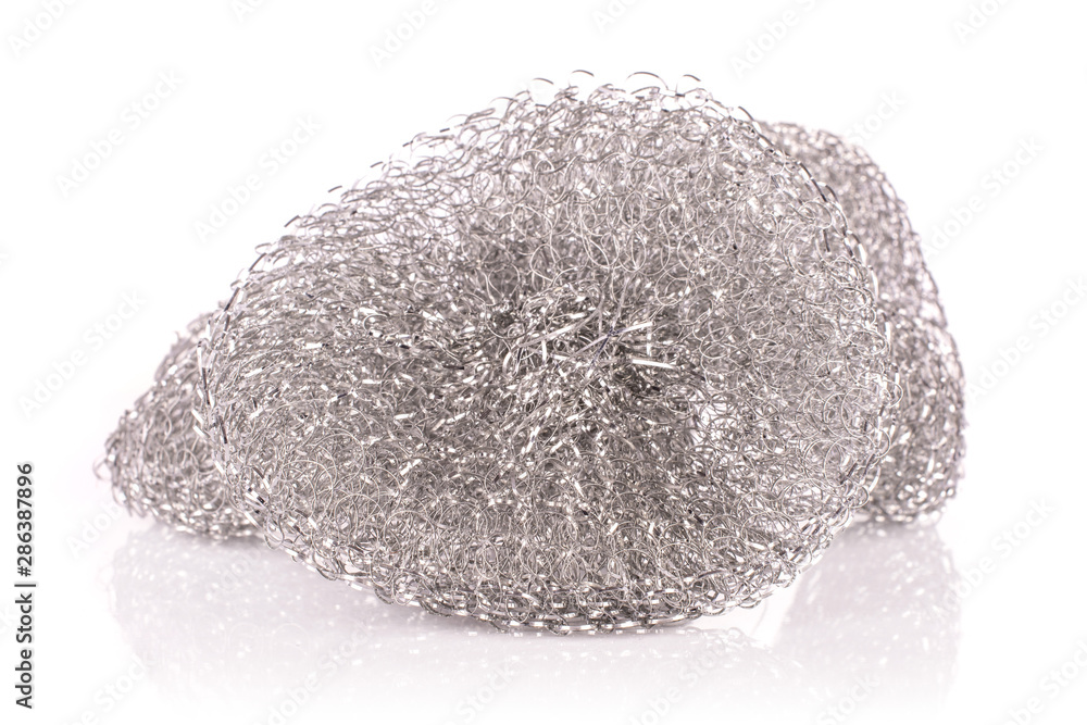 Group of three whole iron cleaning kitchen sponge isolated on white background Group of three whole iron cleaning kitchen sponge isolated on white background