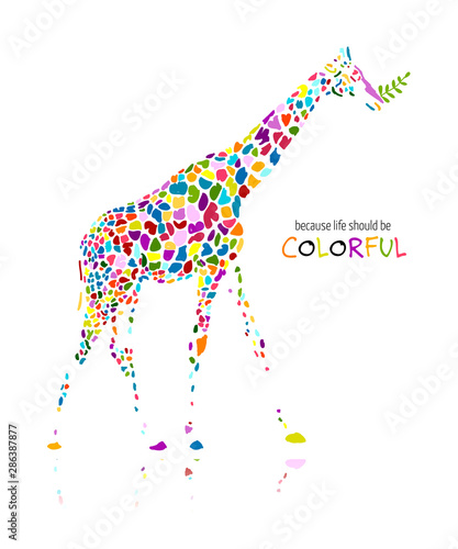 Colorful giraffe  sketch for your design