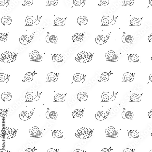 Funny snails, seamless pattern for your design
