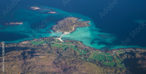 Views of Lofoten from the plane  in Norway