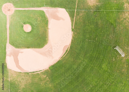 Canvas Print baseball playing field, shot from a high point, shot from a height