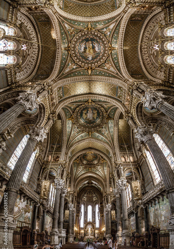 The Basilica of Notre Dame de Fourviere in Lyon in France