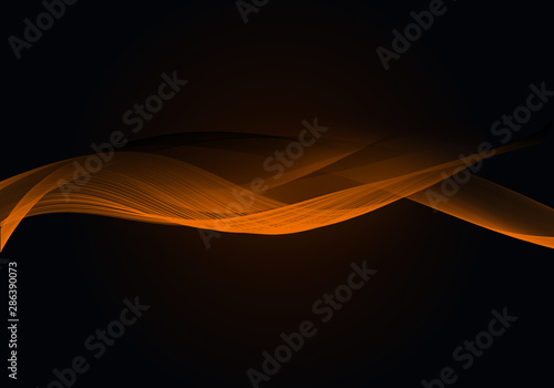 Abstract background waves. Black and orange abstract background for wallpaper oder business card
