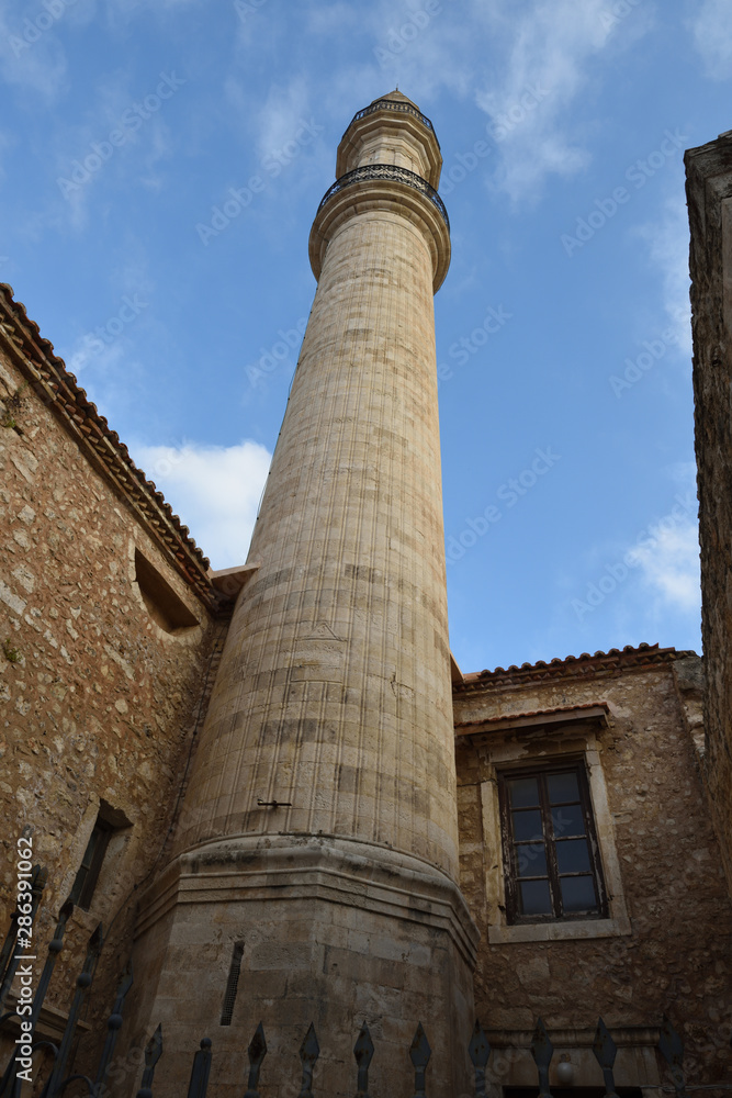 Minarett der Neratze Moschee in Rethymno auf Kreta, Griechenland