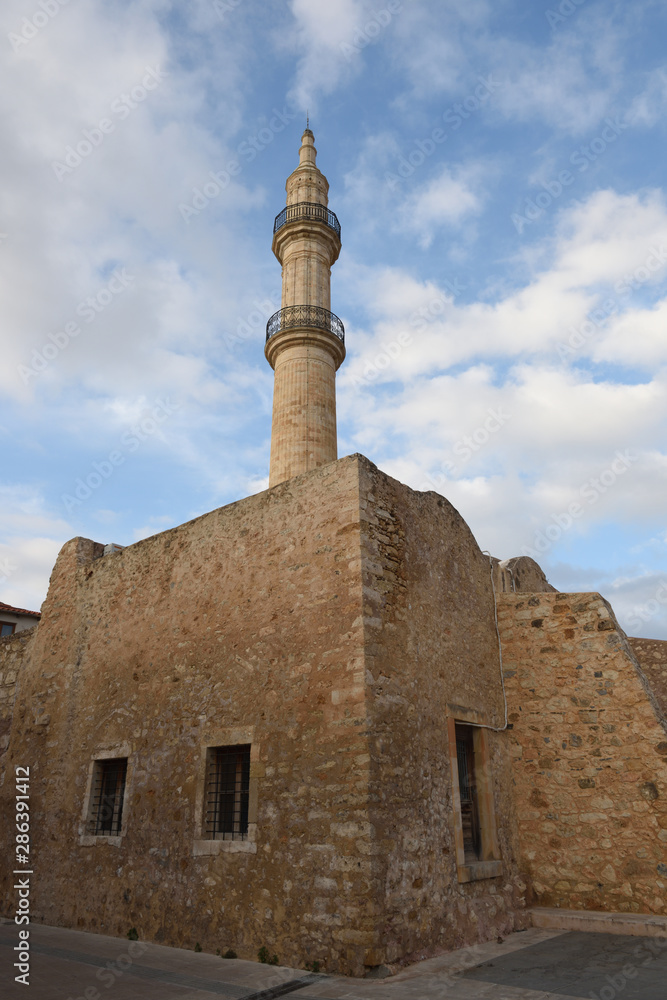 Minarett der Neratze Moschee in Rethymno auf Kreta, Griechenland